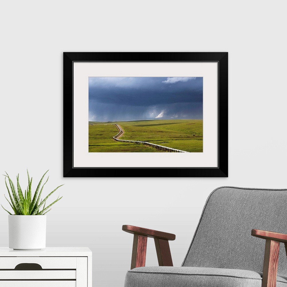 A modern room featuring Scenic view of the Trans Alaska Oil Pipeline from the Haul Road (James Dalton Highway), Arctic Al...