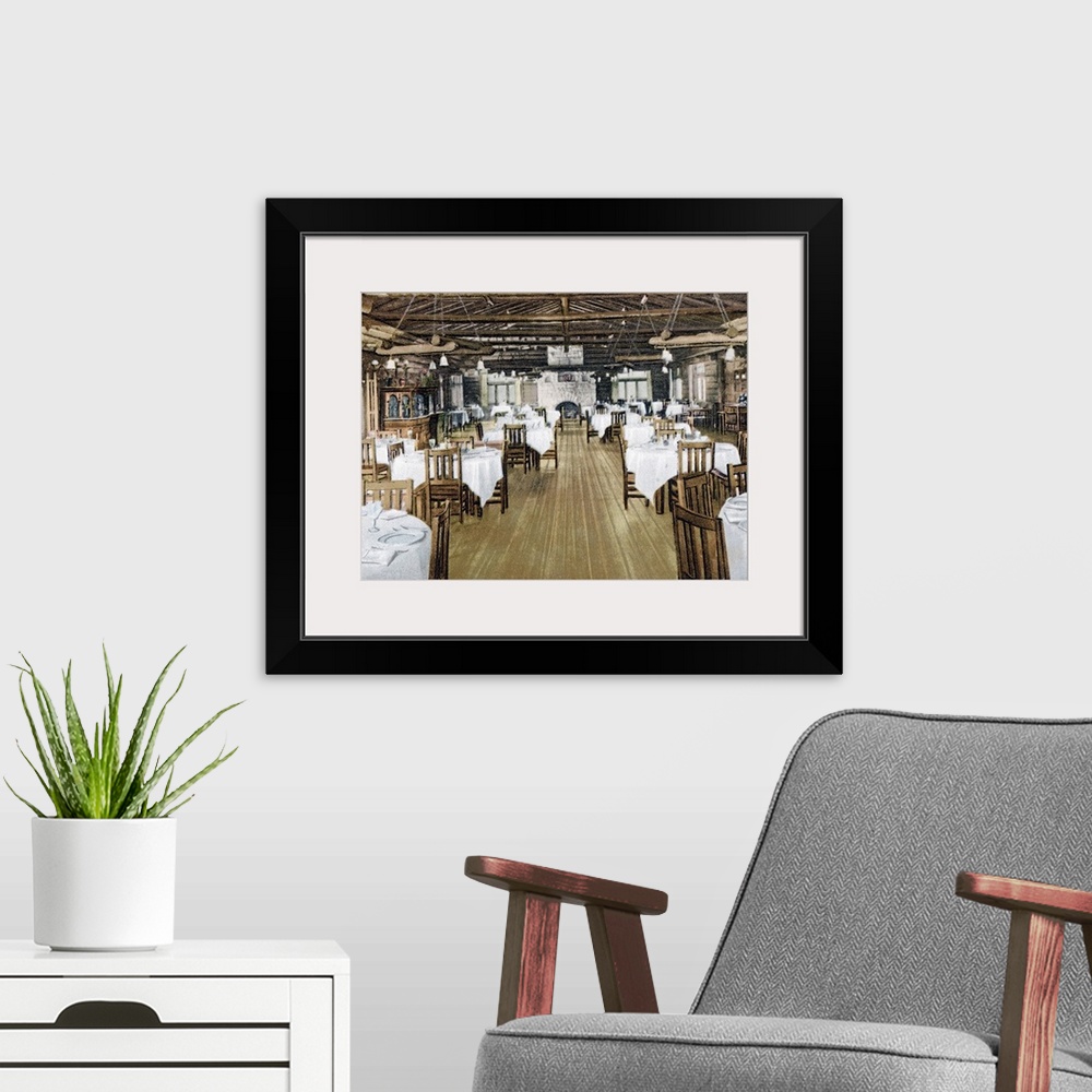A modern room featuring The Dining Room El Tovar Hotel Grand Canyon National Park Arizona Vintage Photograph