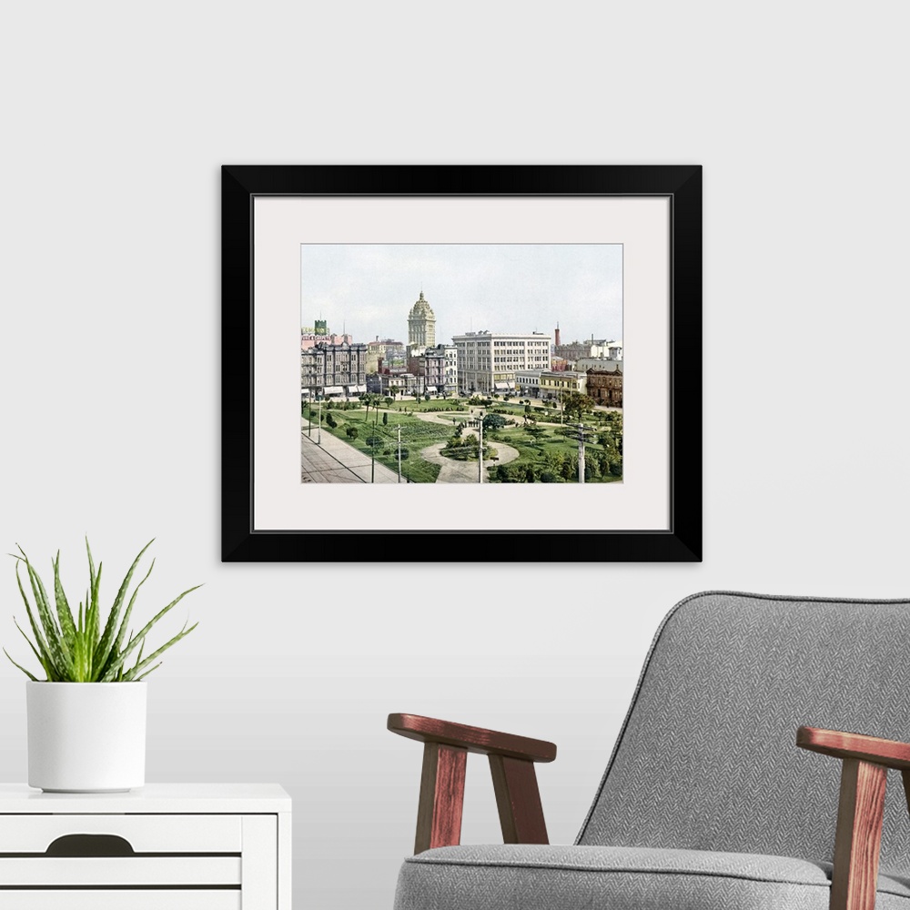 A modern room featuring Union Square San Francisco California Vintage Photograph