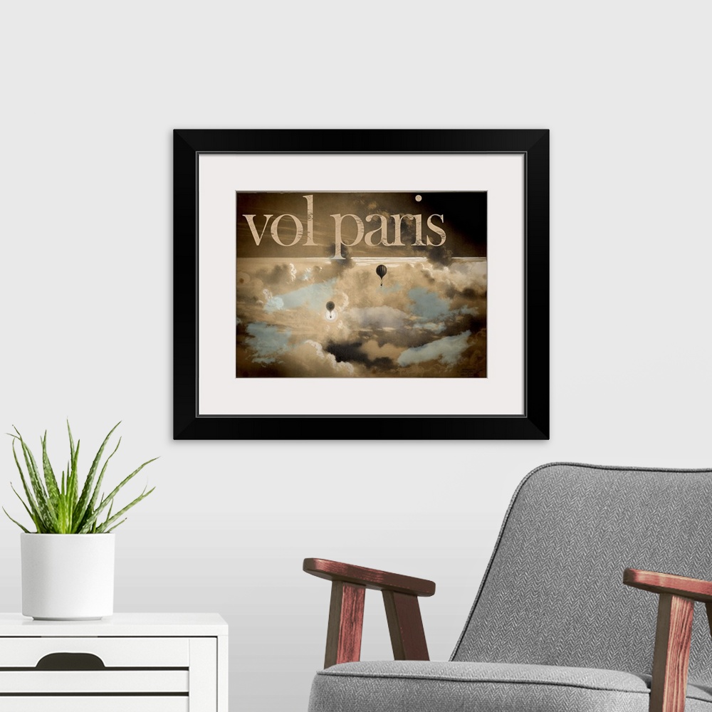 A modern room featuring Vol Paris - Vintage Advertisement