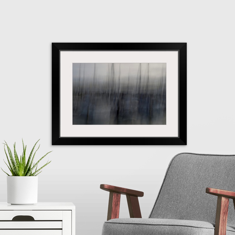 A modern room featuring Impressionist photograph by the seaside.