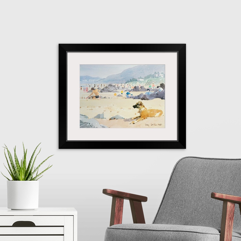 A modern room featuring Dog on the Beach, Woolacombe, 1987