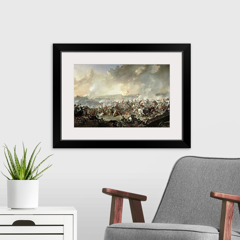 A modern room featuring The Battle of Waterloo, 18th June 1815