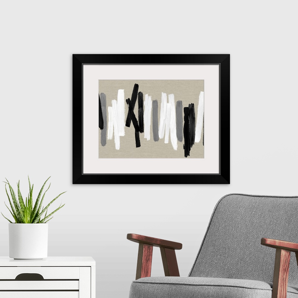 A modern room featuring Strokes Black and White