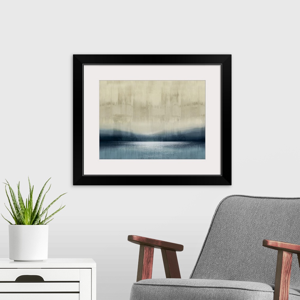 A modern room featuring Abstract Landscape Reflections 1