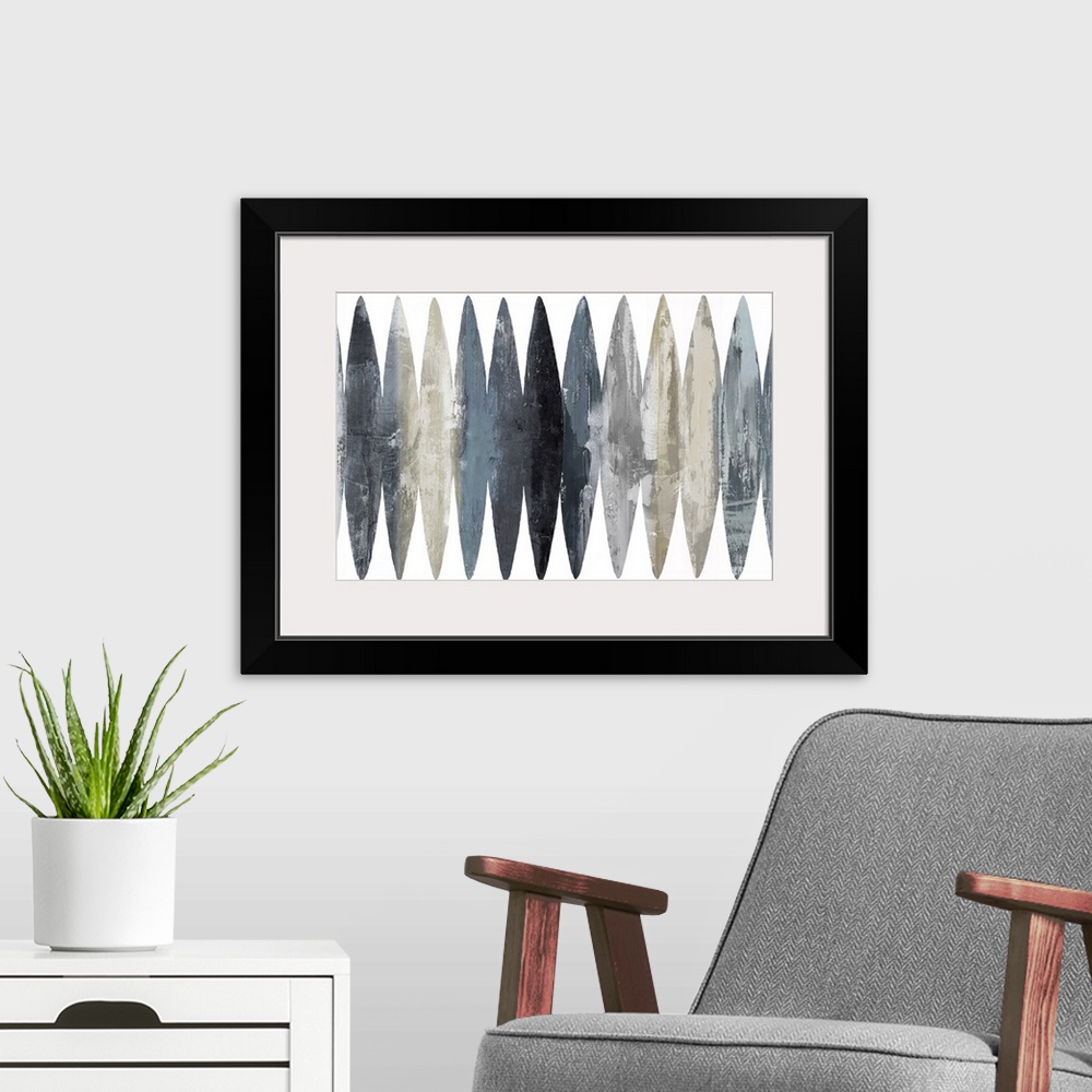 A modern room featuring Abstract Surfboards Grey