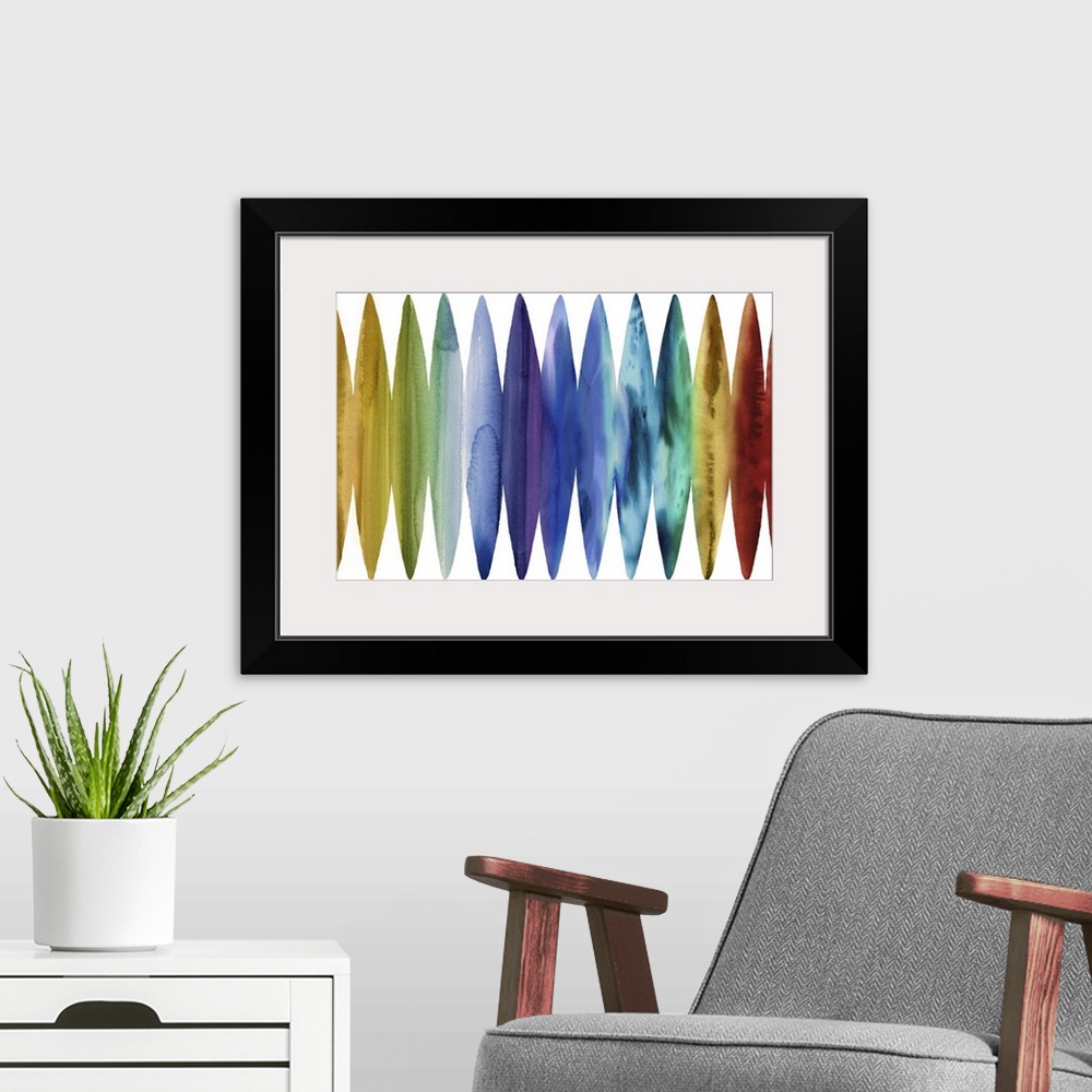 A modern room featuring Watercolor Surfboards 2