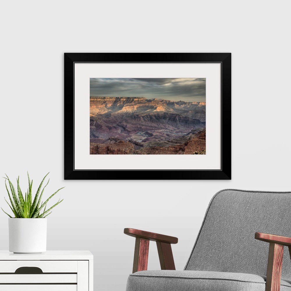 A modern room featuring Arizona, Grand Canyon National Park, South Rim, view of canyon and the Colorado River from Lipan ...