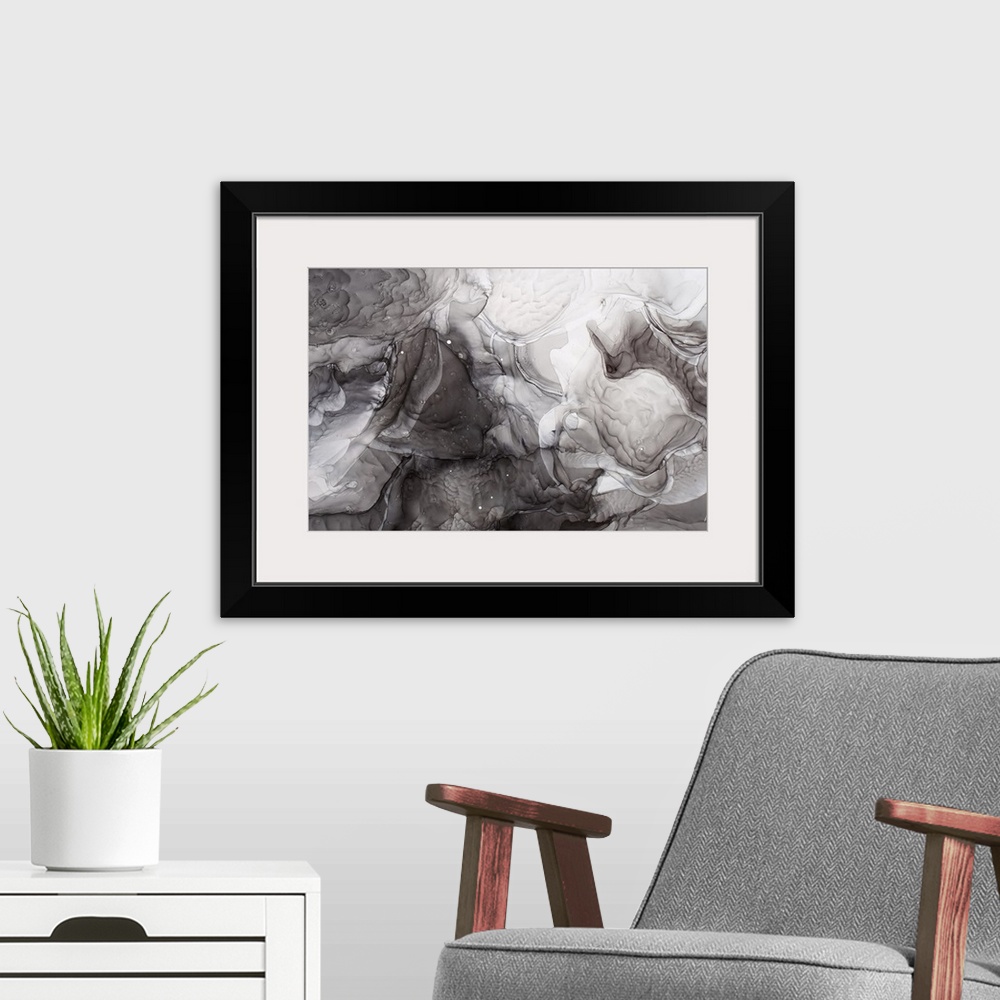 A modern room featuring Originally part of an alcohol ink painting, macro photo, abstract background.