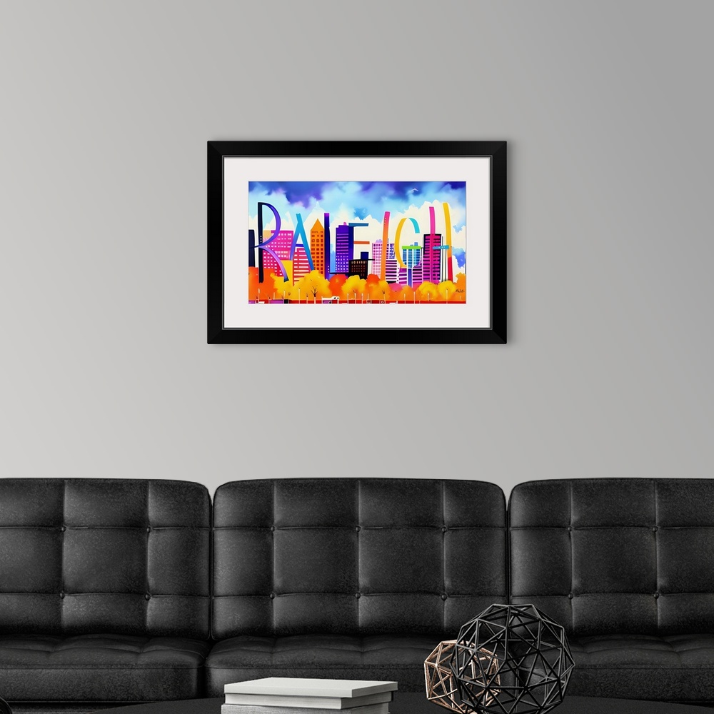 A modern room featuring City Strokes Raleigh