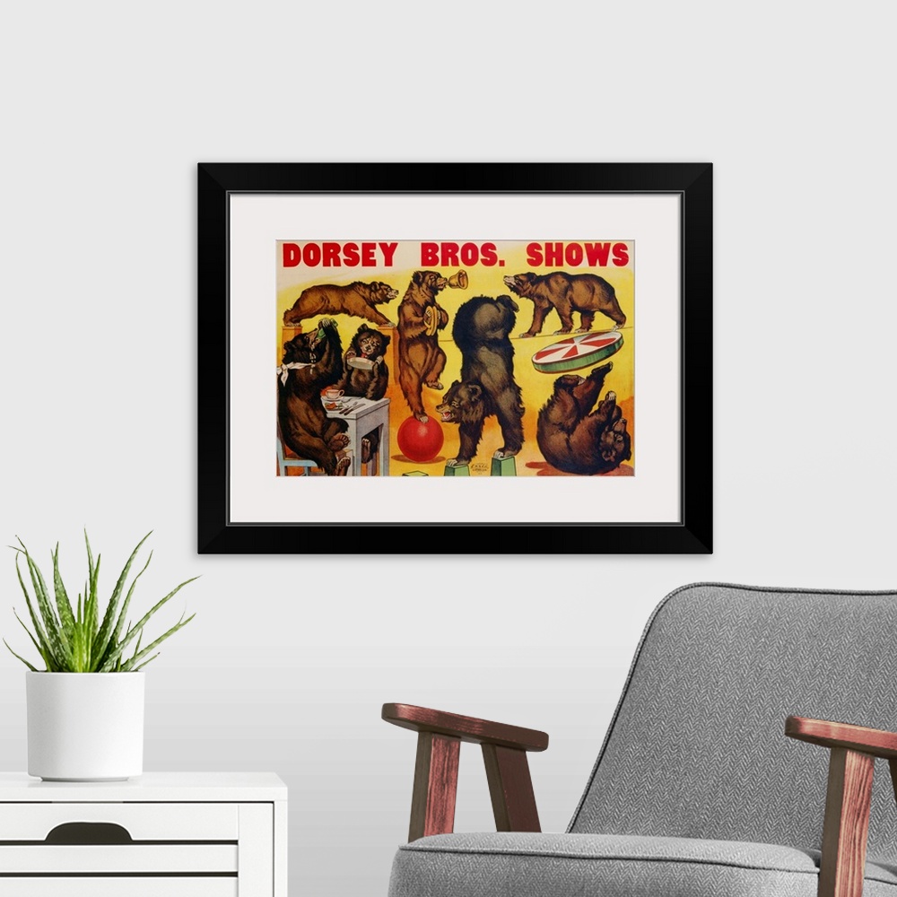 A modern room featuring Dorsey Bros. Shows Poster