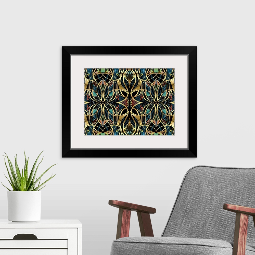 A modern room featuring Abstract Print 6 Repeat