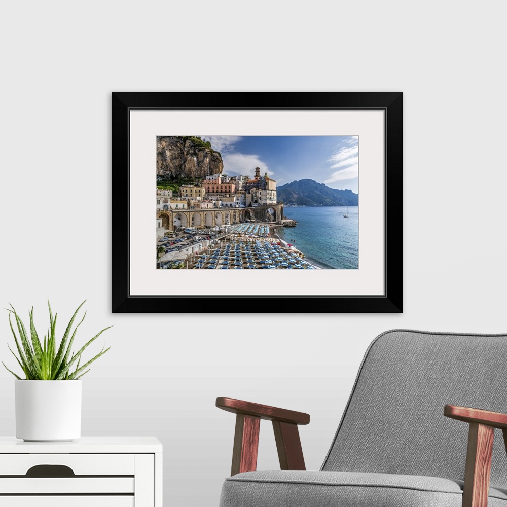 A modern room featuring Atrani, Amalfi coast, Campania, Italy