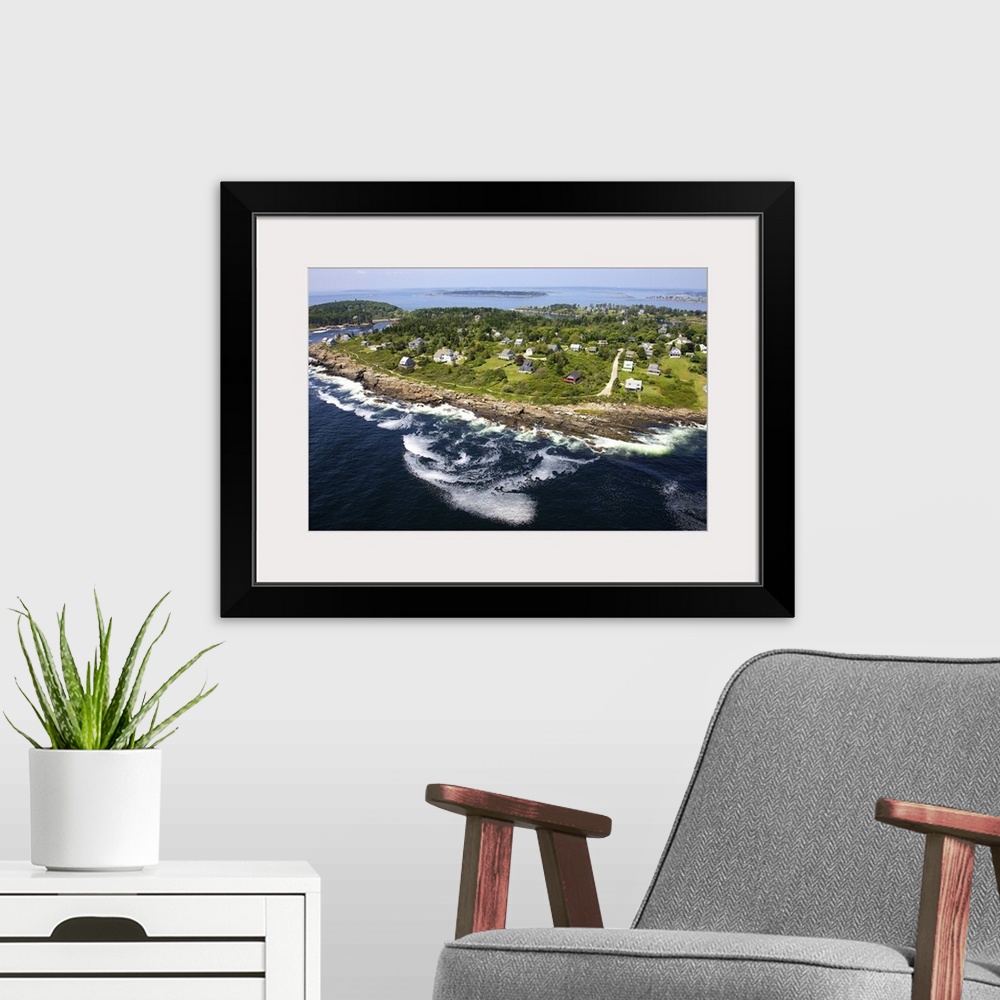 A modern room featuring Bailey Island, Maine, USA - Aerial Photograph