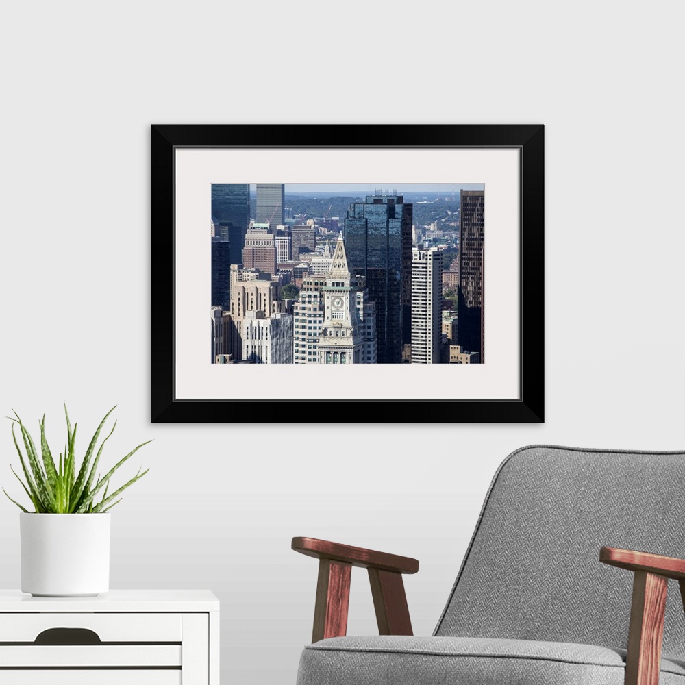 A modern room featuring Boston Downtown, Massachusetts - Aerial Photograph