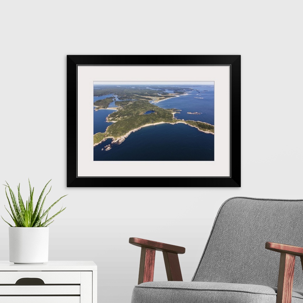 A modern room featuring Small Point. Phippsburg, Maine, USA - Aerial Photograph
