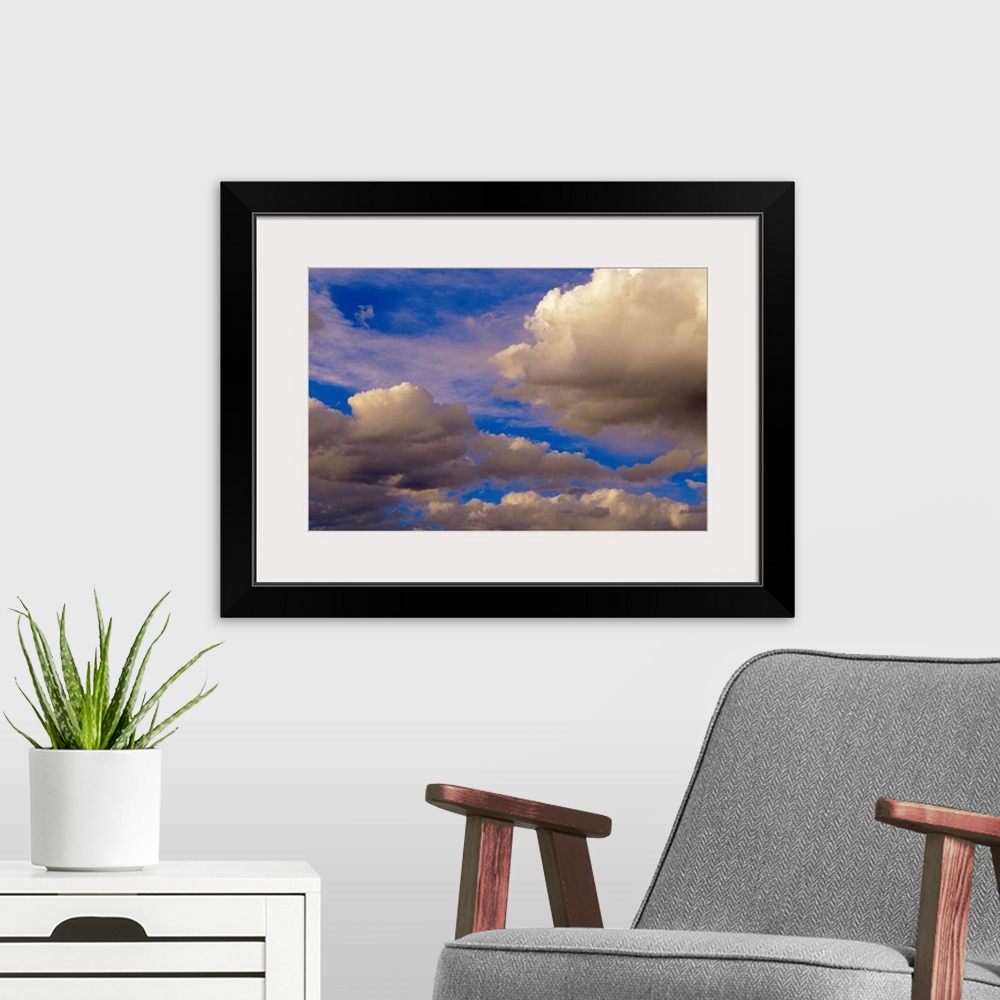 A modern room featuring Colorful clouds against blue sky, New Mexico