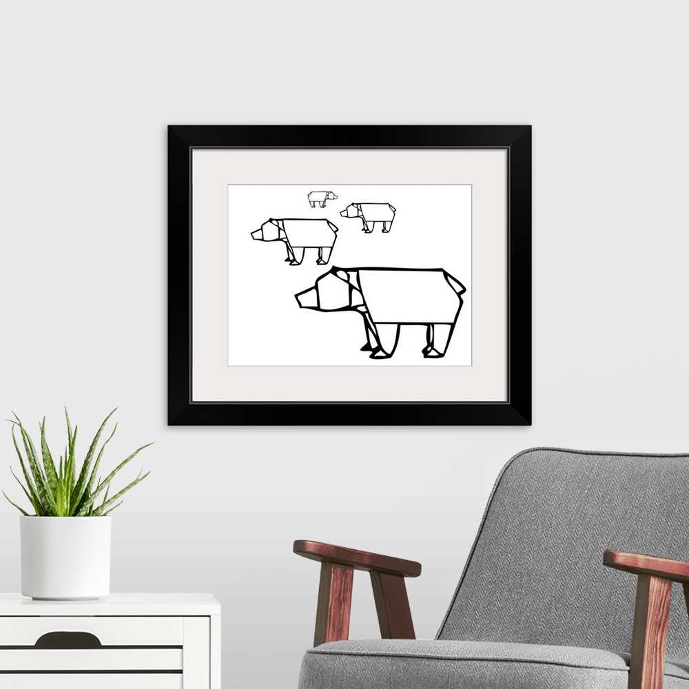 A modern room featuring Abstract Minimalist Bears