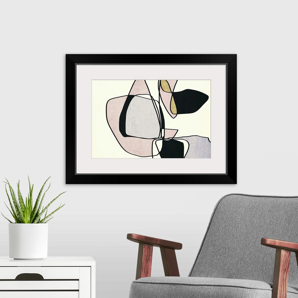 A modern room featuring Abstract Line Art 15