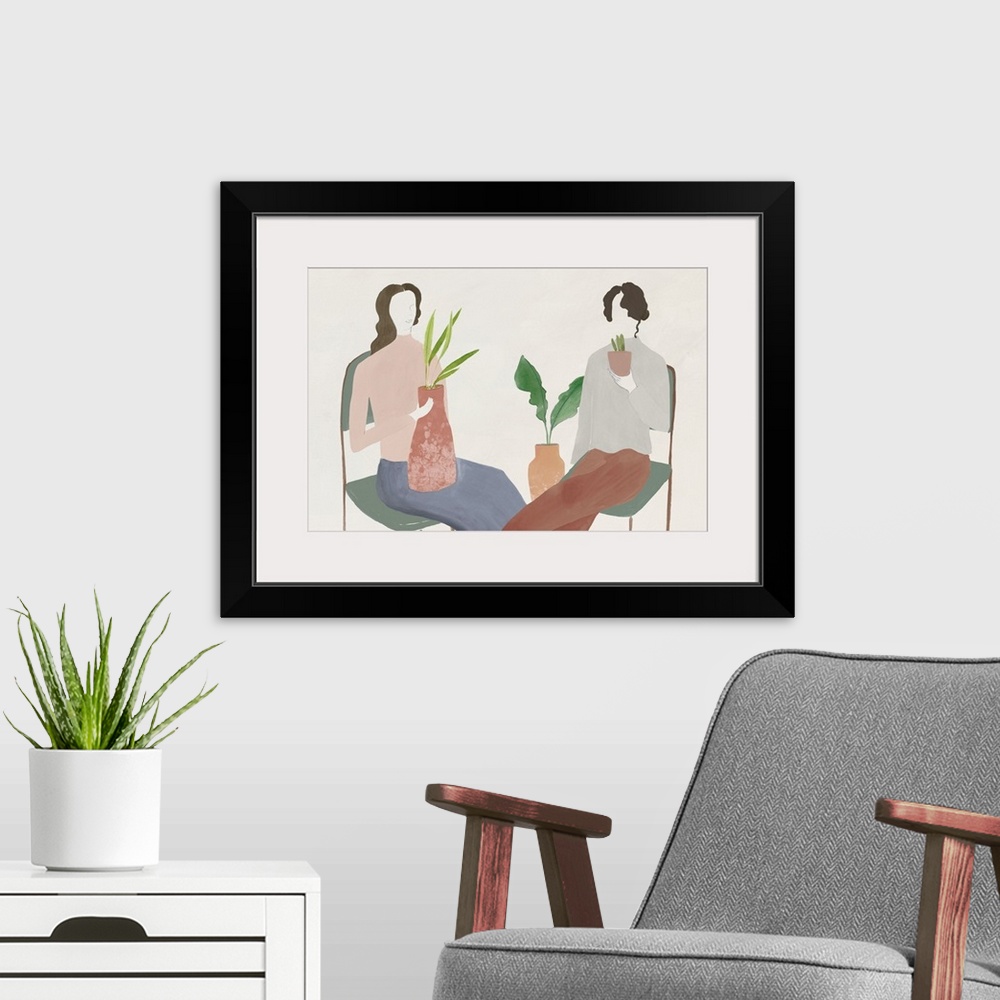 A modern room featuring Two Girls