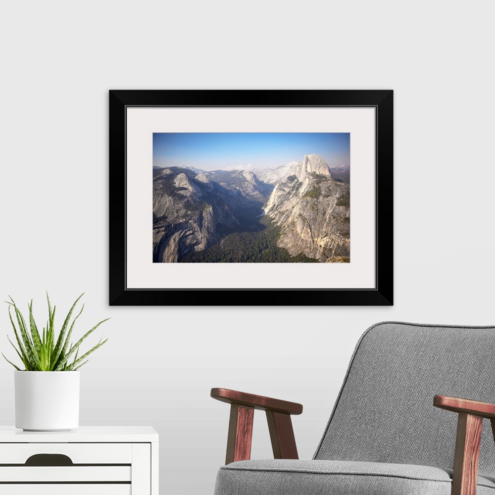 A modern room featuring View of Yosemite valley and Half Dome from Sentinel Dome in Yosemite National Park, California.