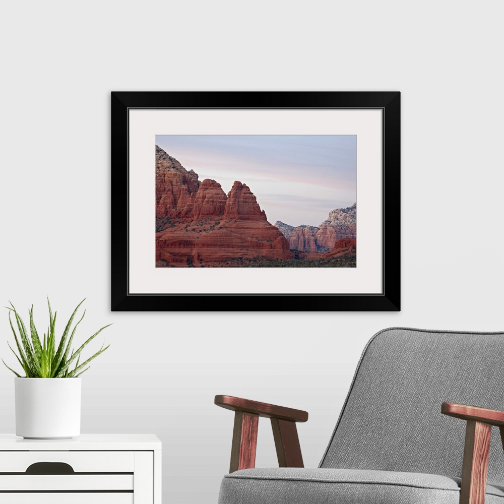 A modern room featuring Red rock formations at sunset, Coconino National Forest, Arizona