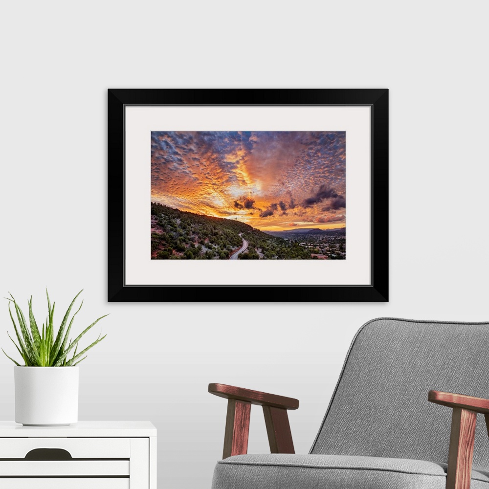 A modern room featuring Beautiful sunset over Sedona, Arizona