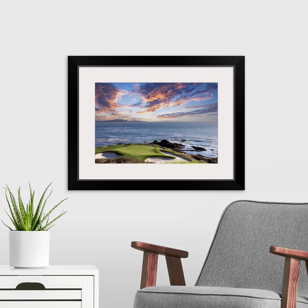 A modern room featuring A View Of Pebble Beach Golf Course, Hole 7, Monterey, California