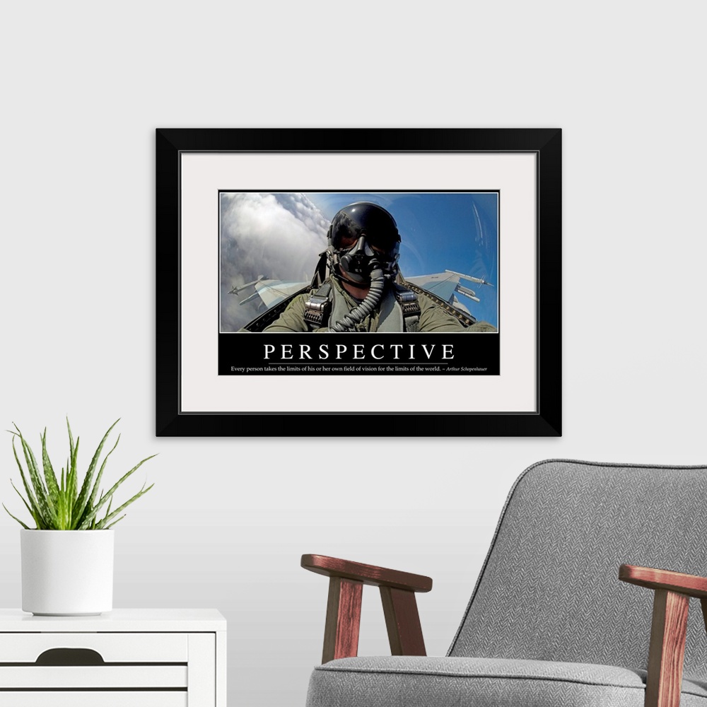 A modern room featuring Perspective: Inspirational Quote and Motivational Poster