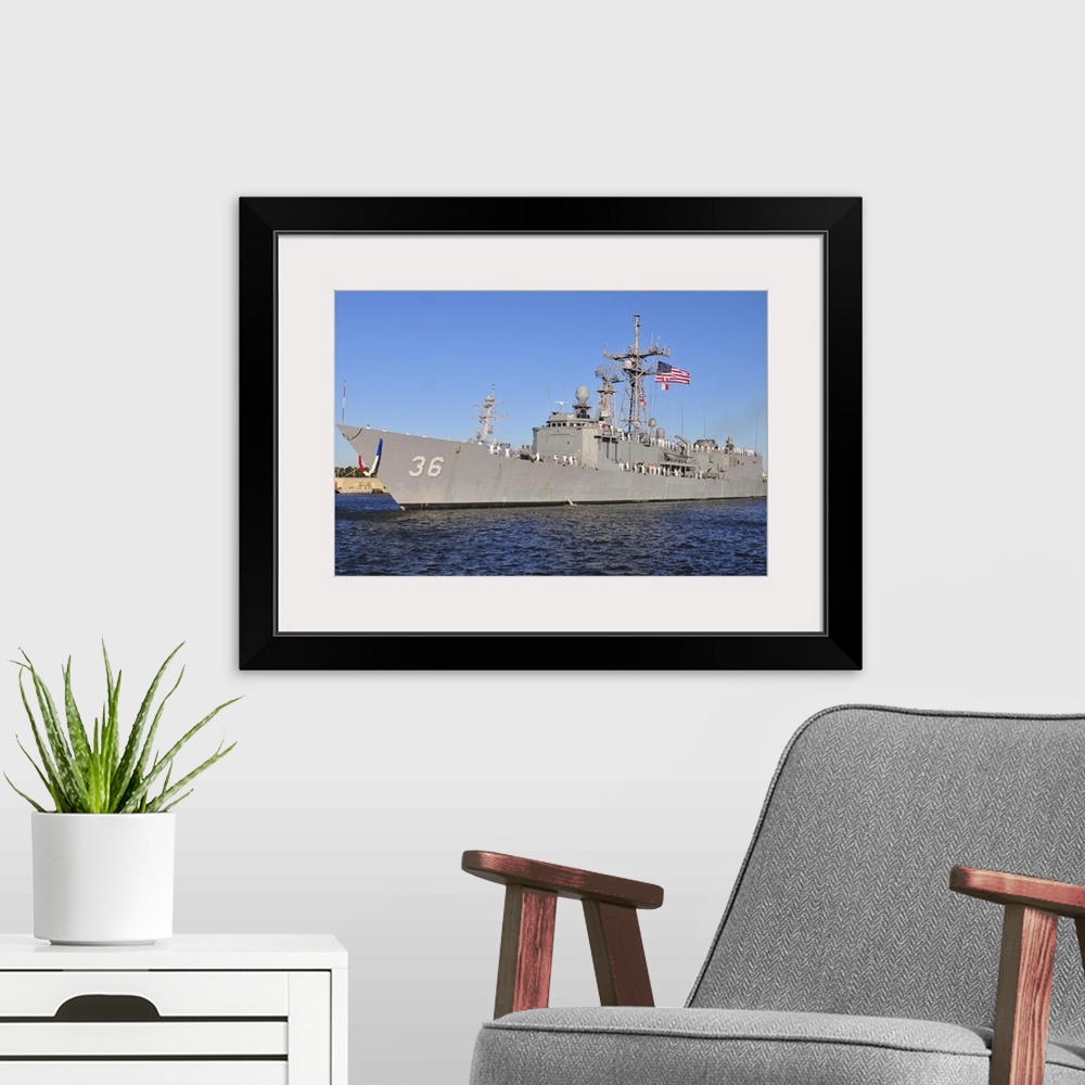 A modern room featuring Mayport, Florida, October 30, 2012 - The guided-missile frigate USS Underwood (FFG 36) returns to...