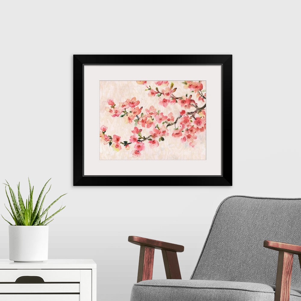 A modern room featuring Cherry Blossom Composition I