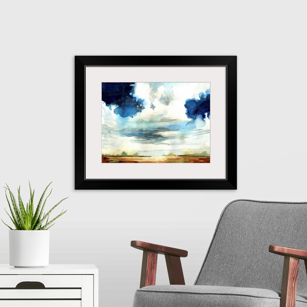 A modern room featuring Cloudy Sky I