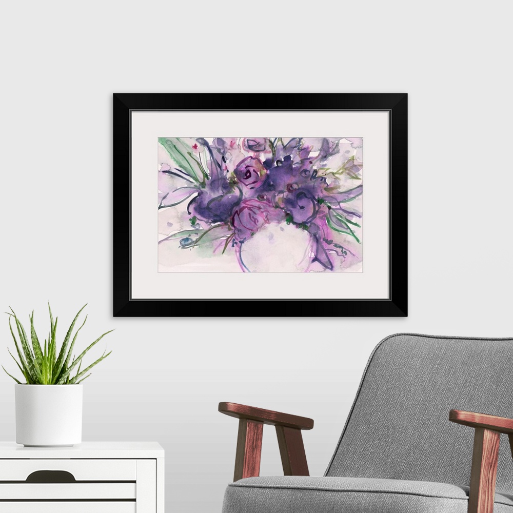A modern room featuring Lavender Floral Splendor I