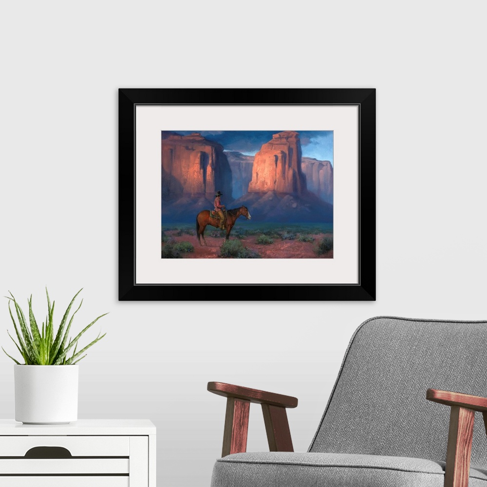 A modern room featuring The Spell Of Monument Valley