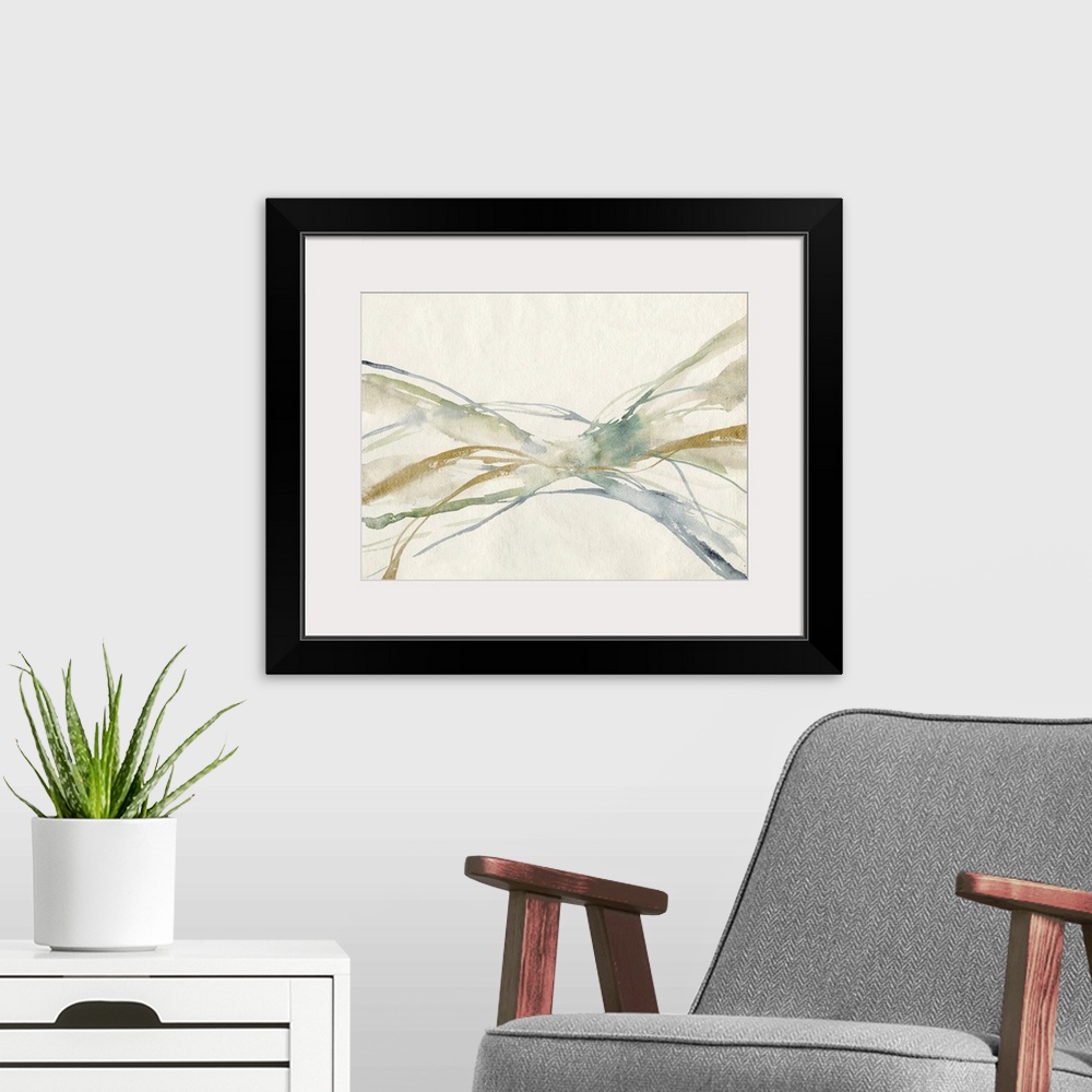 A modern room featuring Watercolor Waves II