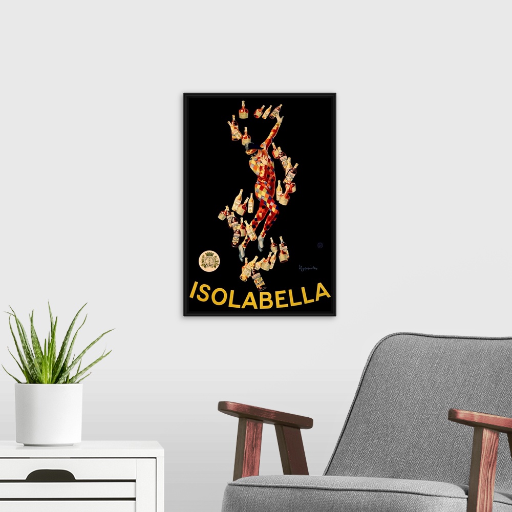 A modern room featuring Isolabella Vintage Advertising Poster