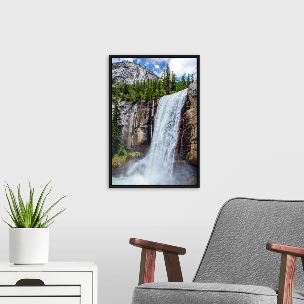 A modern room featuring View of Vernal falls in Yosemite National Park, California.