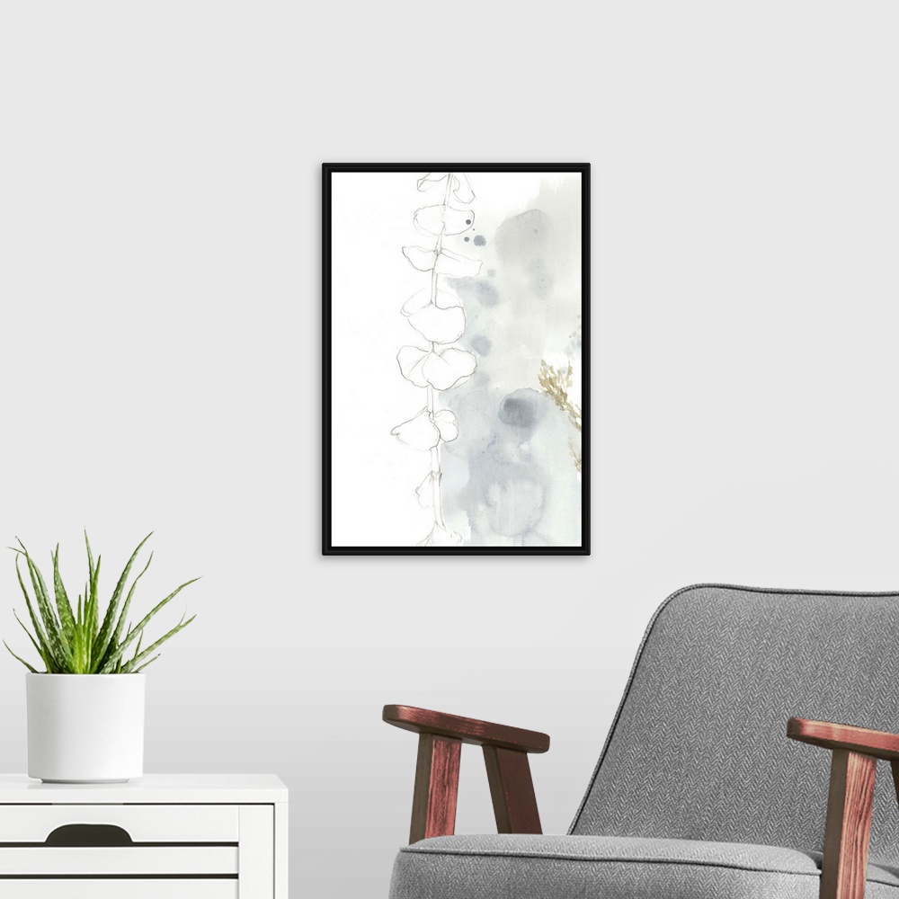A modern room featuring Wildflower Triptych I
