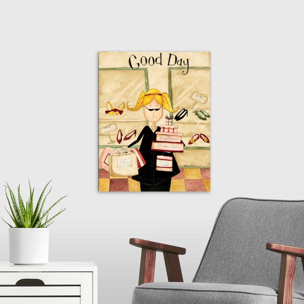 A modern room featuring Good Day