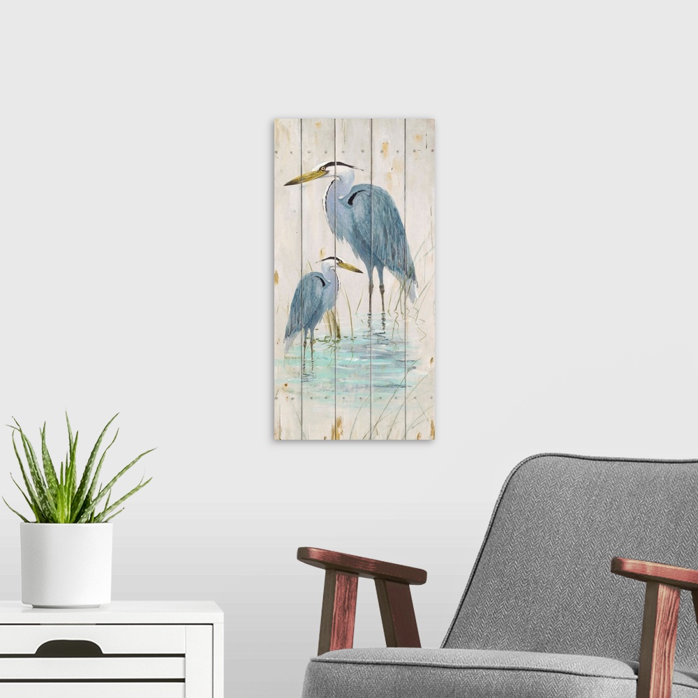 A modern room featuring Blue Heron Duo