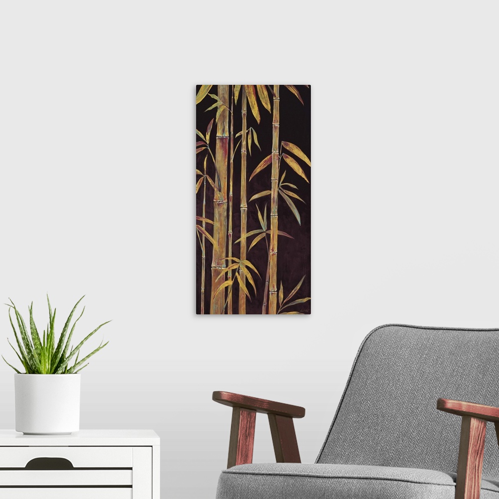 A modern room featuring Gilded Bamboo II