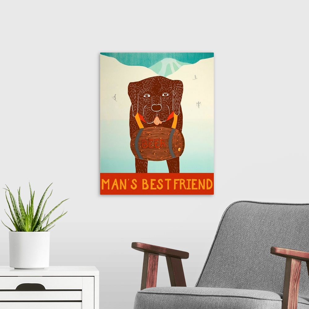 A modern room featuring Mans Best Friend Choc