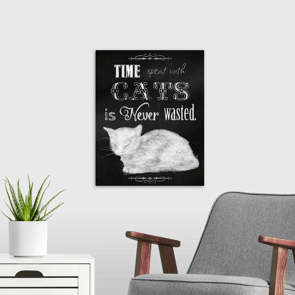 A modern room featuring Time Spent With Cats