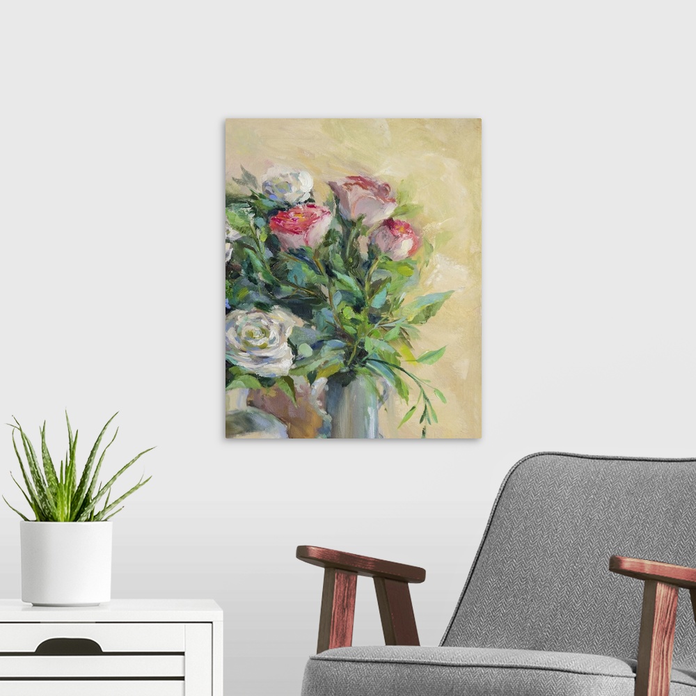 A modern room featuring Floral Still-Life