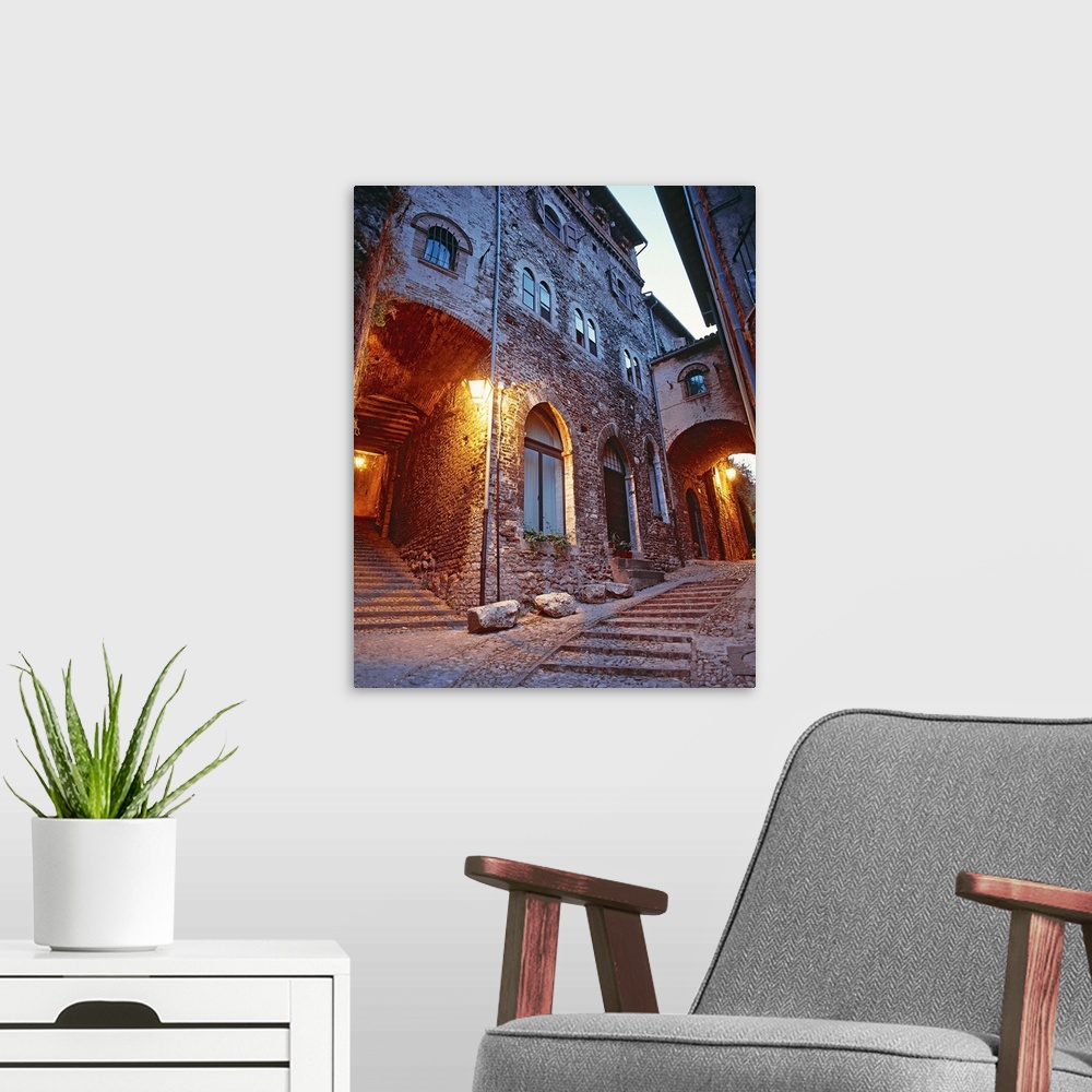 A modern room featuring Italy, Umbria, Spoleto town, typical street