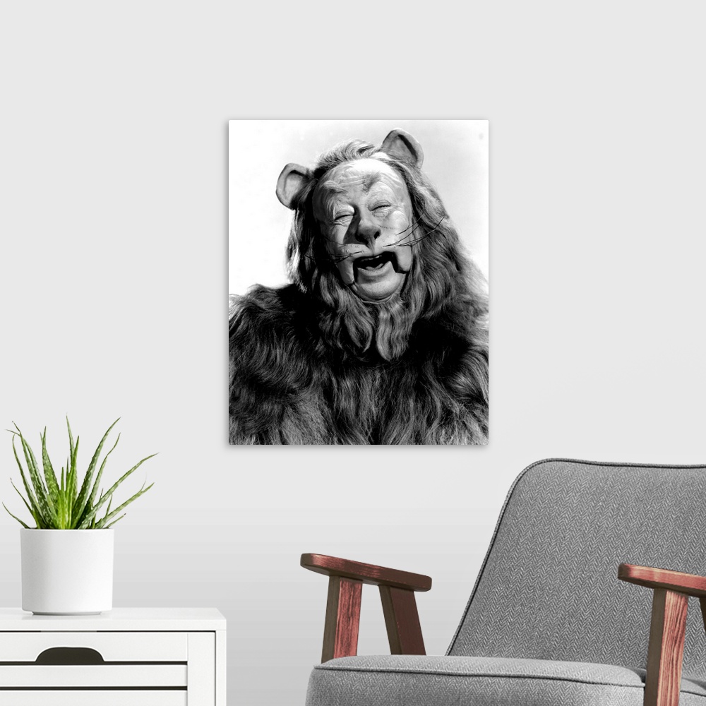 A modern room featuring THE WIZARD OF OZ, Bert Lahr as the Cowardly Lion, 1939.