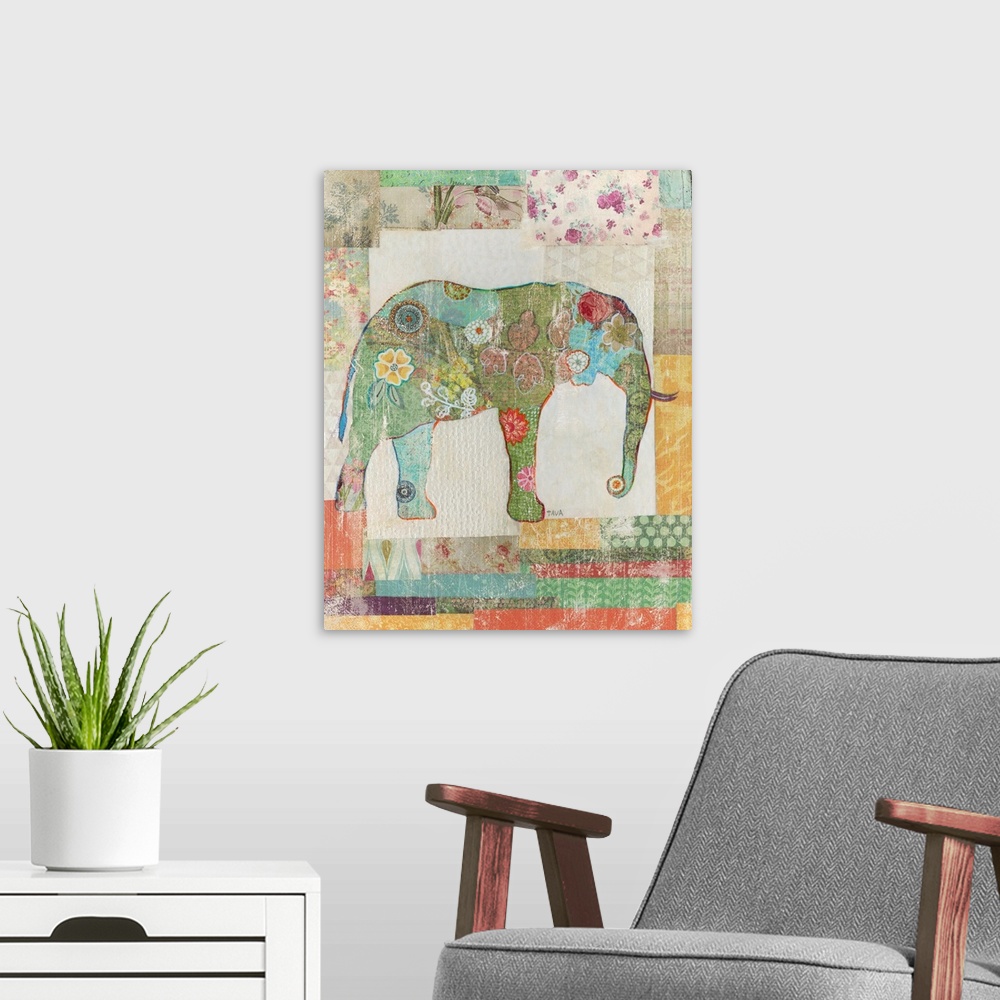 A modern room featuring Elephant Montage