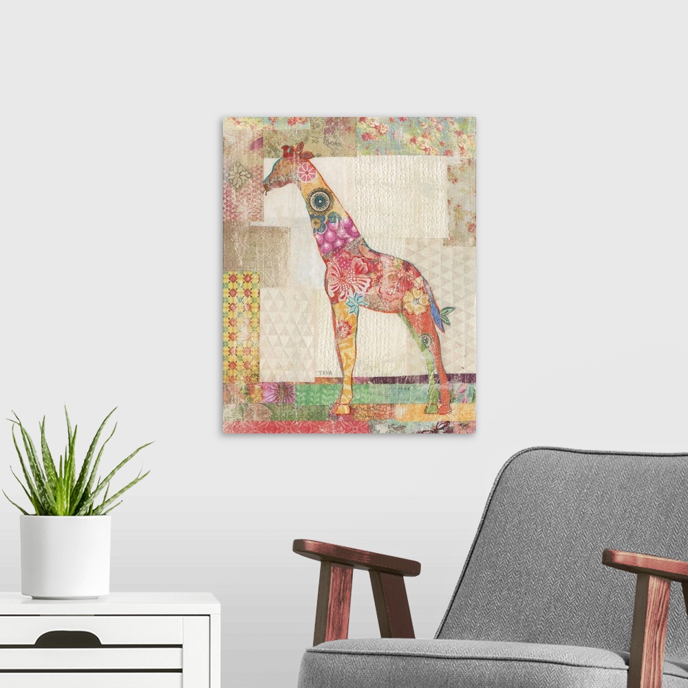 A modern room featuring Giraffe Montage