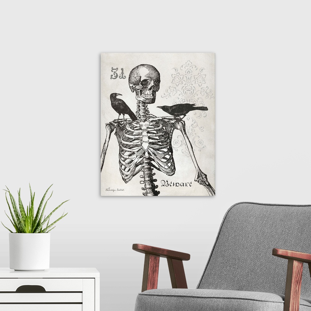 A modern room featuring Skeleton