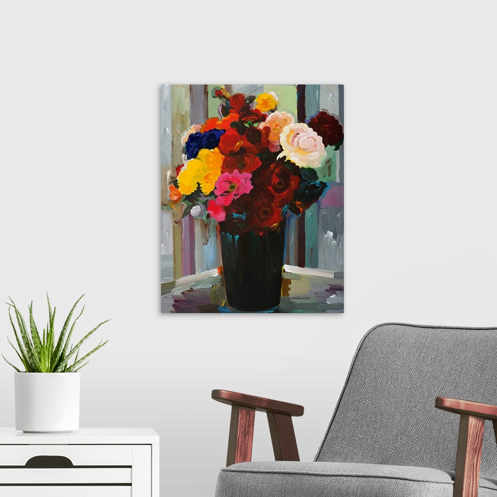 A modern room featuring Bold Bouquet